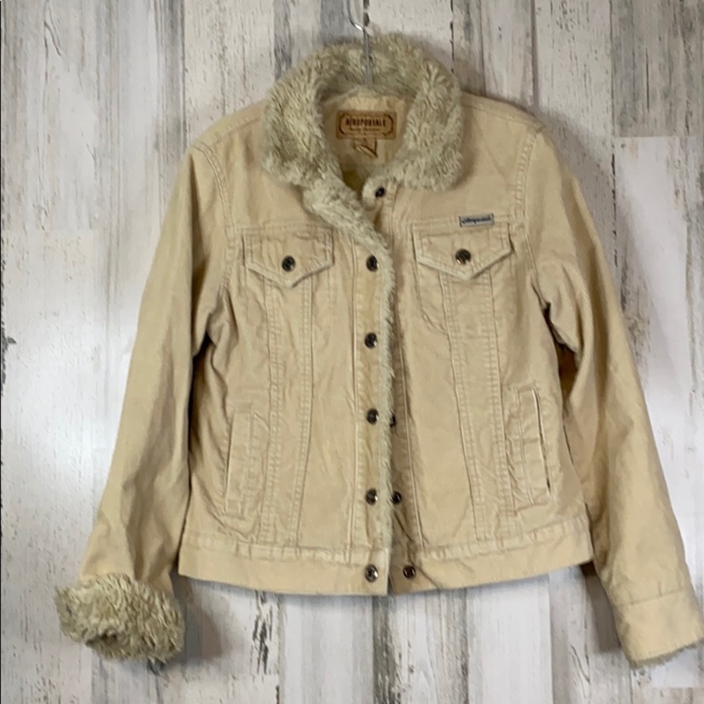Aeropostale Kid Corduroy Jacket/Coat Sherpa Collar